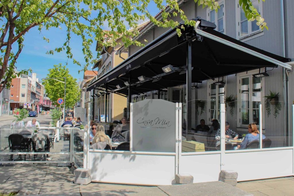 restaurant markise solskjerming