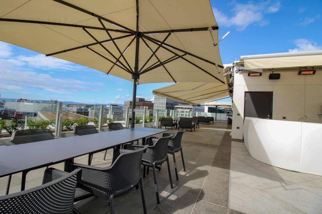 Takterrasse parasoller